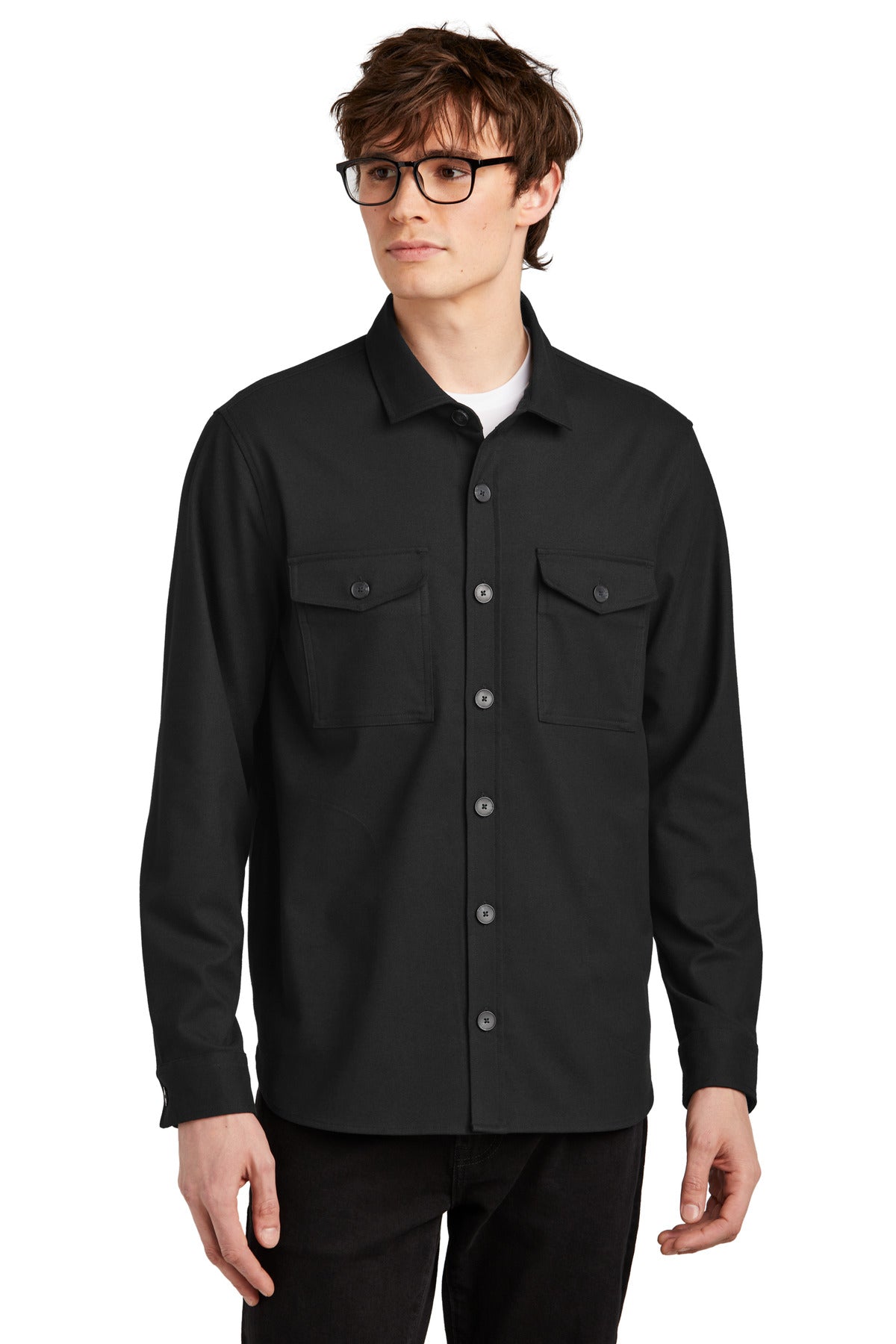 Mercer+Mettle Long Sleeve Twill Overshirt MM2020 - Deep Black