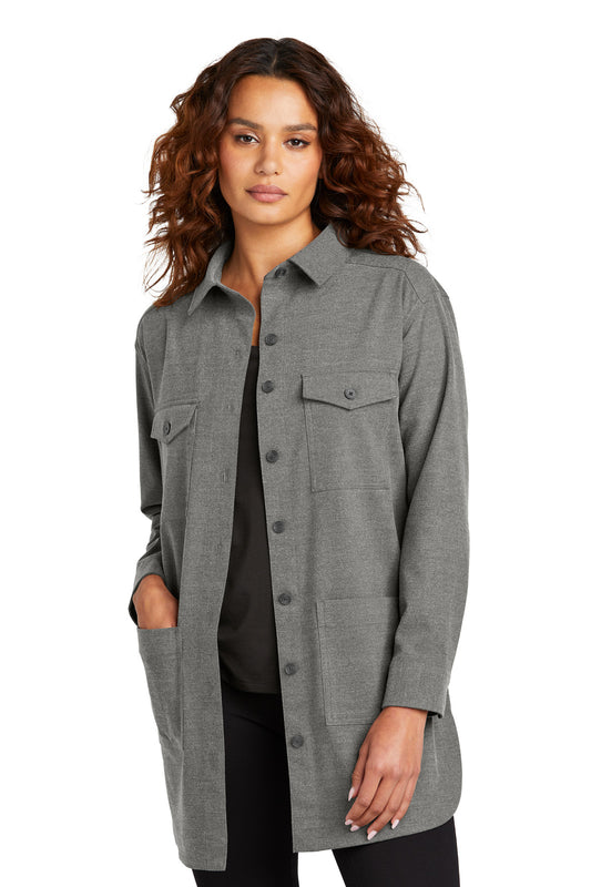 Mercer+Mettle Women's Long Sleeve Twill Overshirt MM2021 - Light Anchor Grey Heather