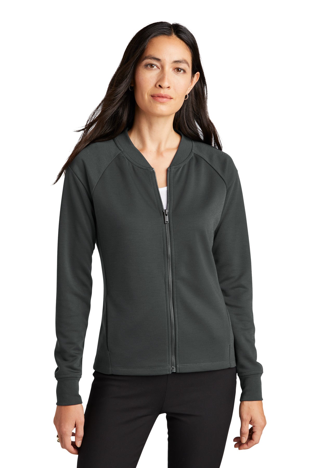 Mercer+Mettle Women's Double-Knit Bomber MM3001 - Anchor Grey