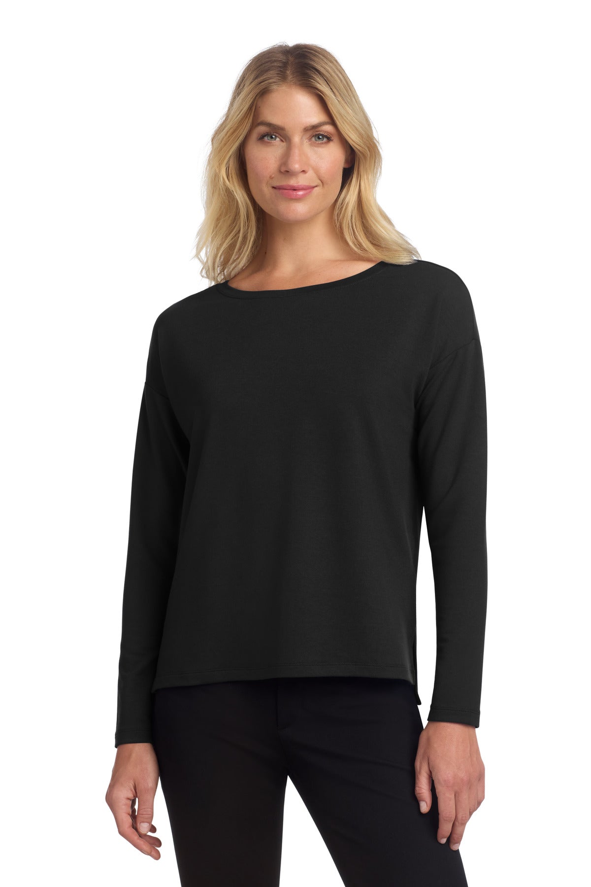Mercer+Mettle Women's Stretch Drop Shoulder Pullover MM3013 - Deep Black