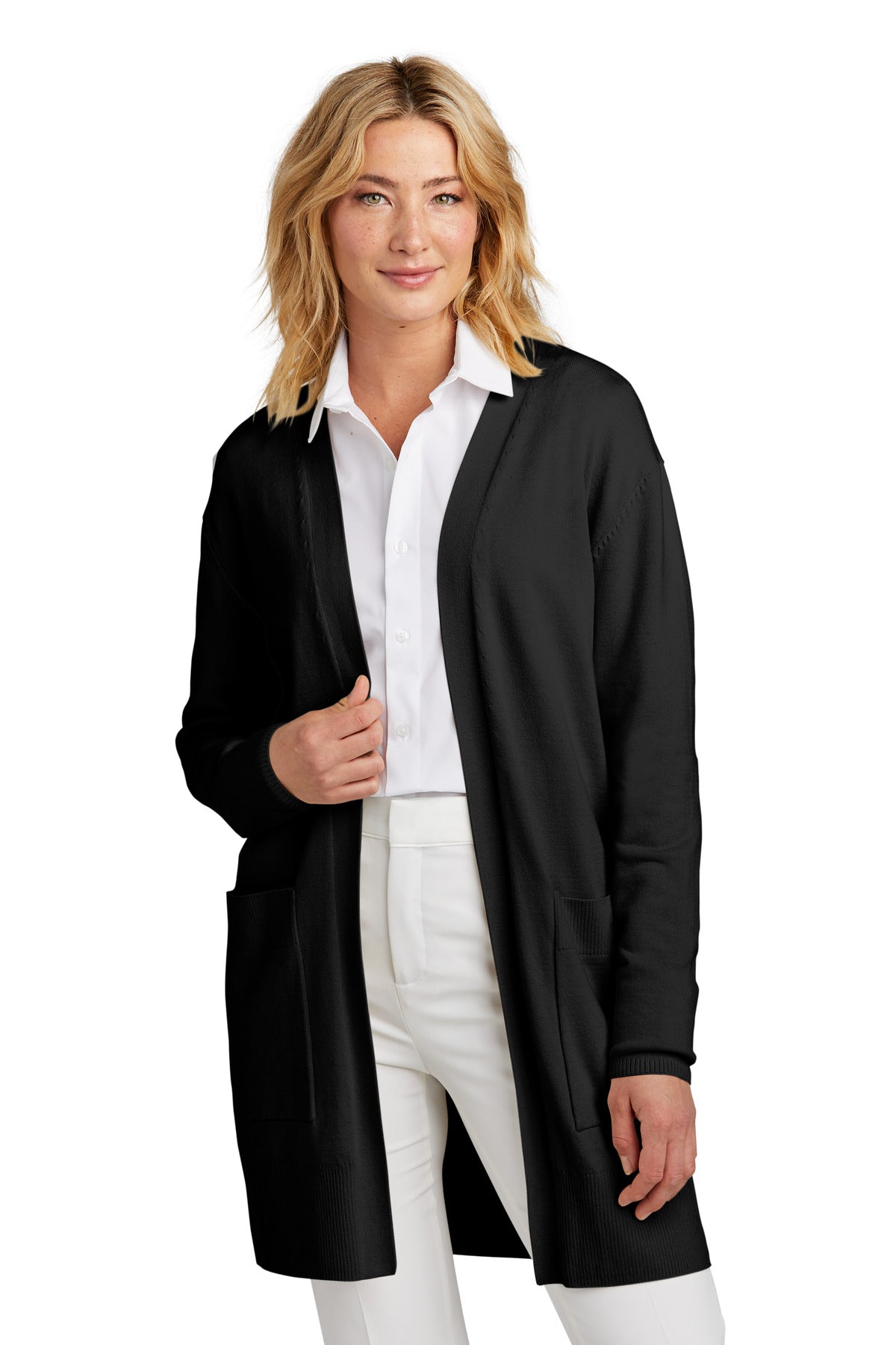 Mercer+Mettle Women's Open-Front Cardigan Sweater MM3023 - Deep Black