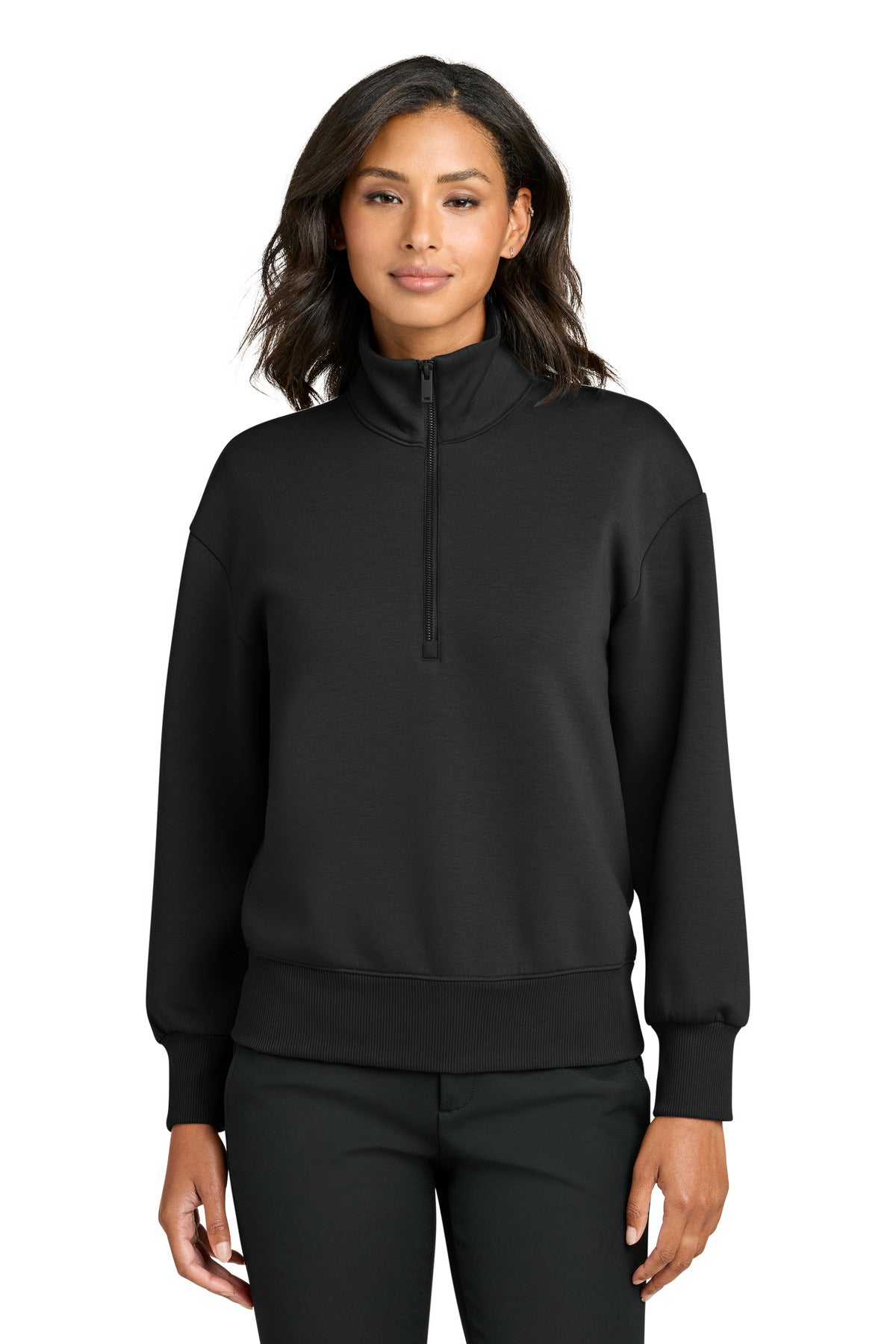 Mercer+Mettle Women's Soft Spacer 1/4-Zip MM3101 - Deep Black