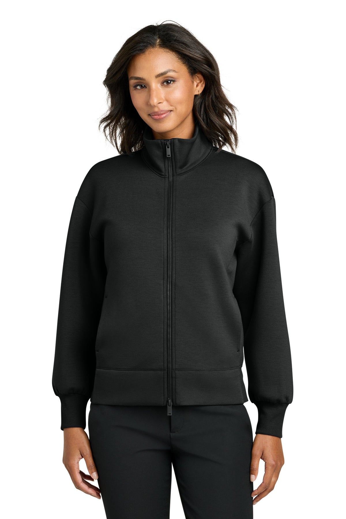 Mercer+Mettle Women's Soft Spacer Full-Zip MM3103 - Deep Black