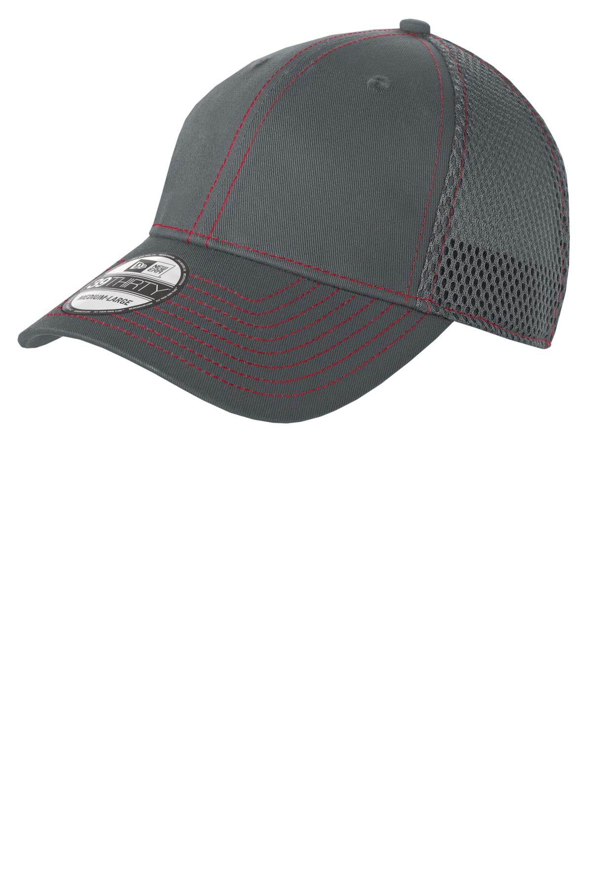 New Era - Stretch Mesh Contrast Stitch Cap. NE1120 - Graphite/ Red