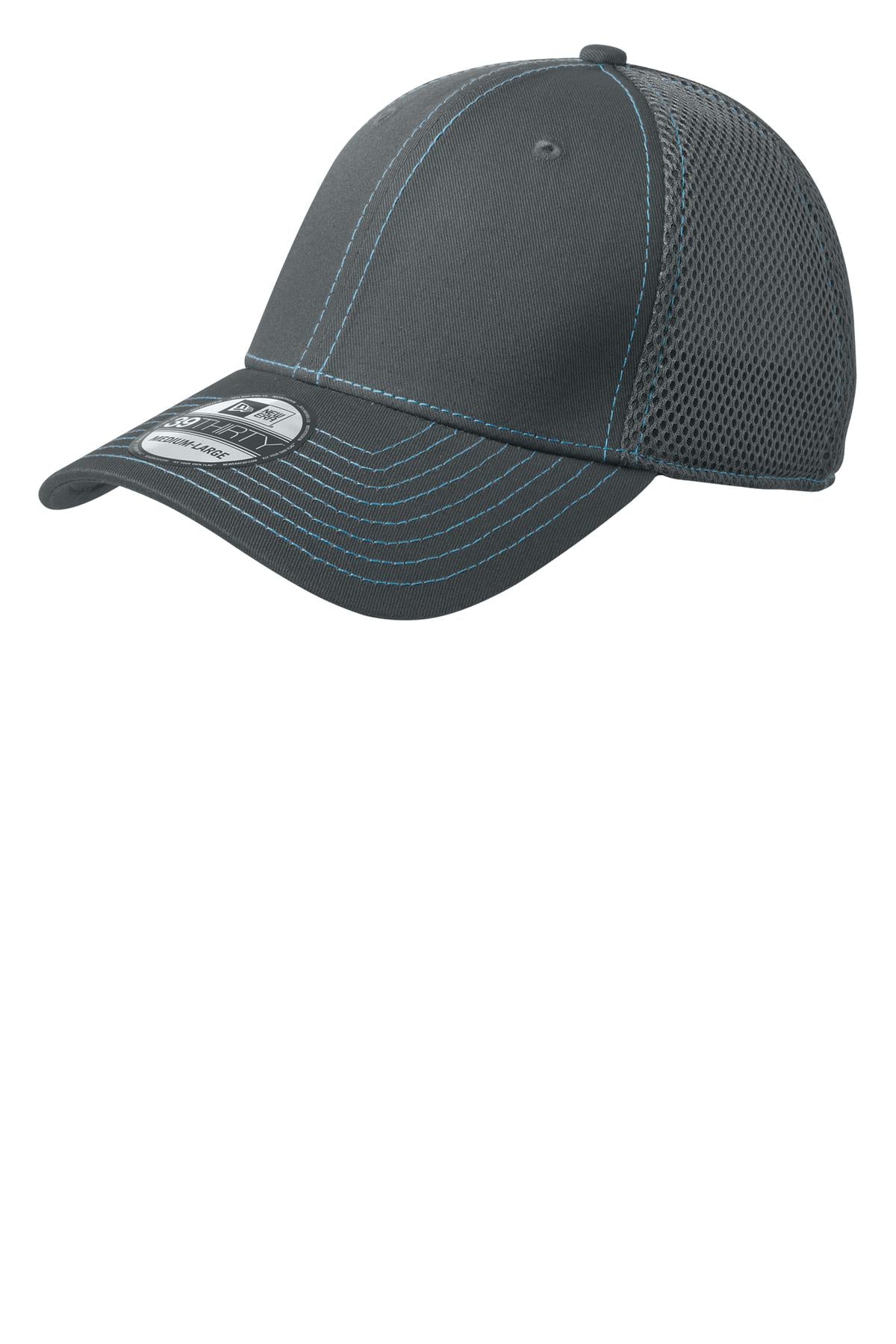 New Era - Stretch Mesh Contrast Stitch Cap. NE1120 - Graphite/ Vice Blue