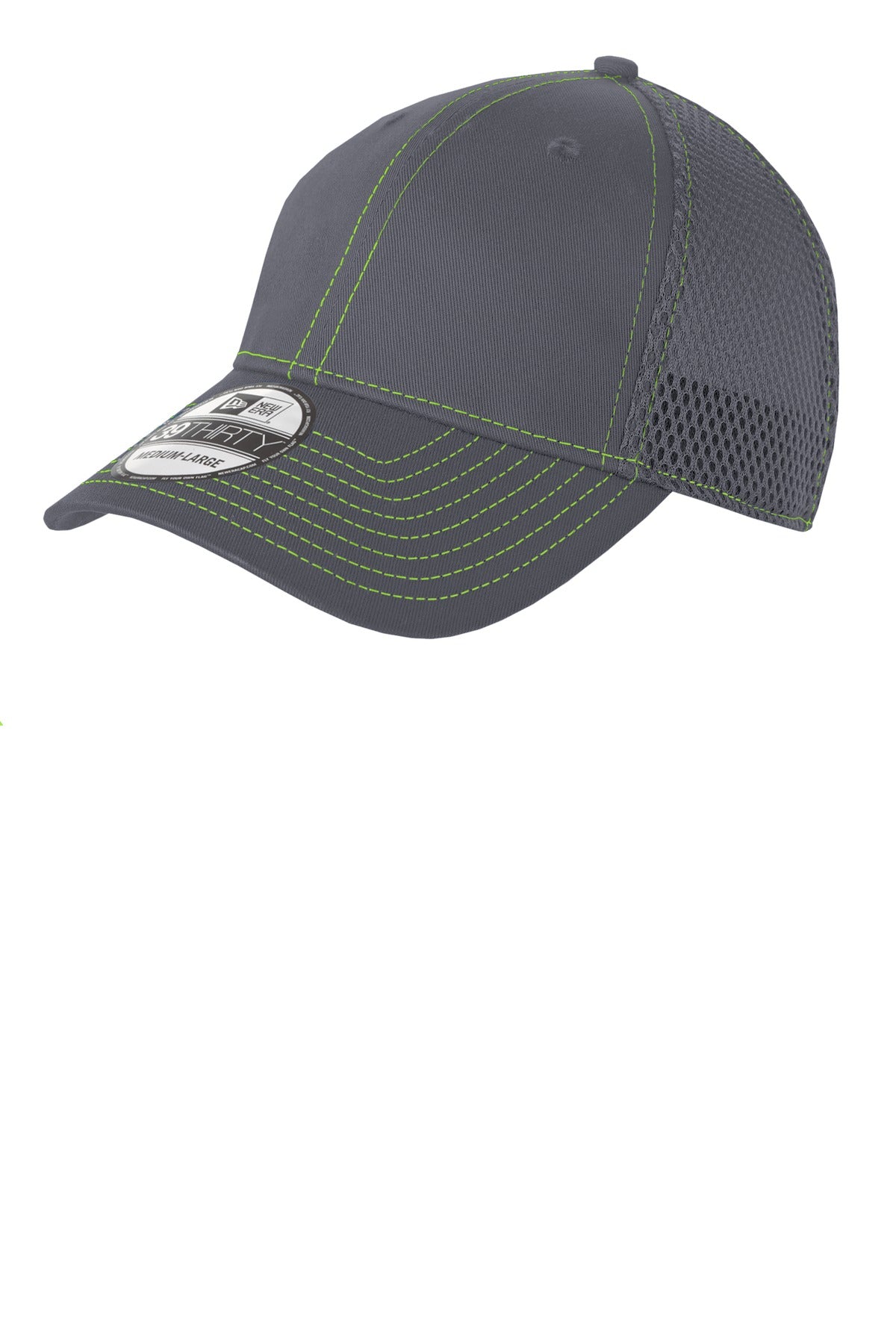 New Era - Stretch Mesh Contrast Stitch Cap. NE1120 - Graphite/ Cyber Green
