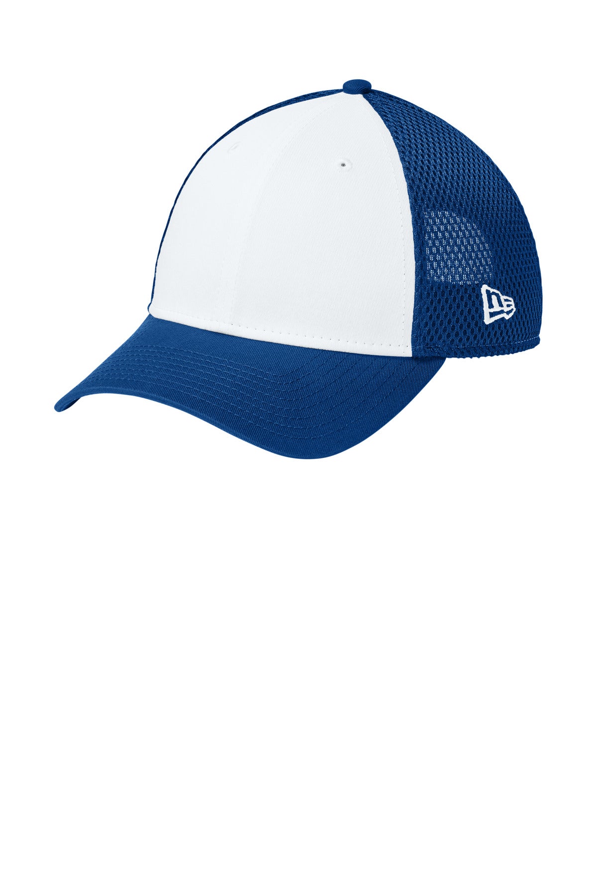 New Era Snapback Contrast Front Mesh Cap. NE204 - Flag White/ Royal
