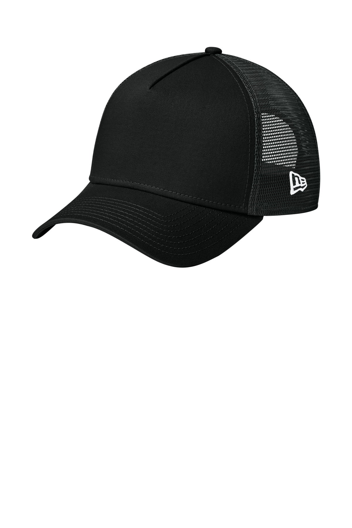 New Era Snapback Trucker Cap. NE205 - Flag Black/ Black