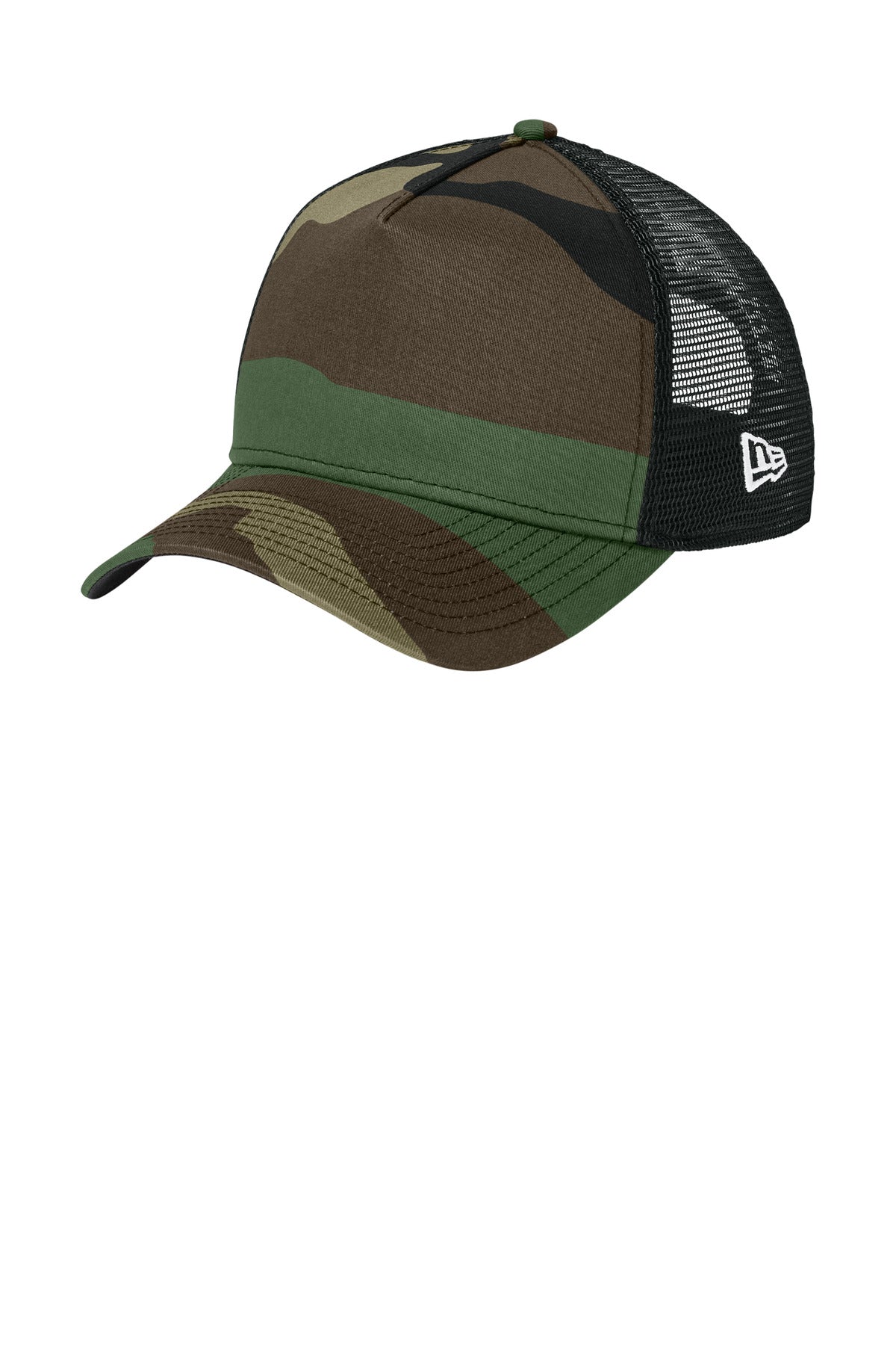 New Era Snapback Trucker Cap. NE205 - Flag Camo/ Black