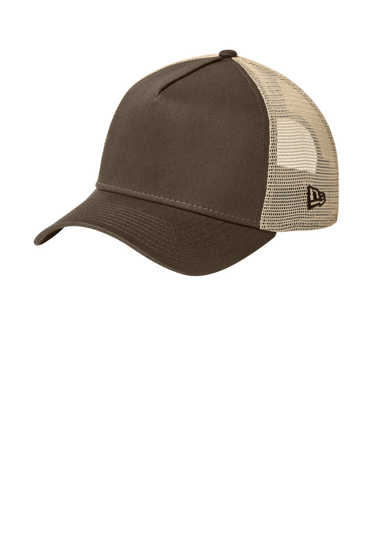 New Era Snapback Trucker Cap. NE205 - Flag Chocolate/ Khaki
