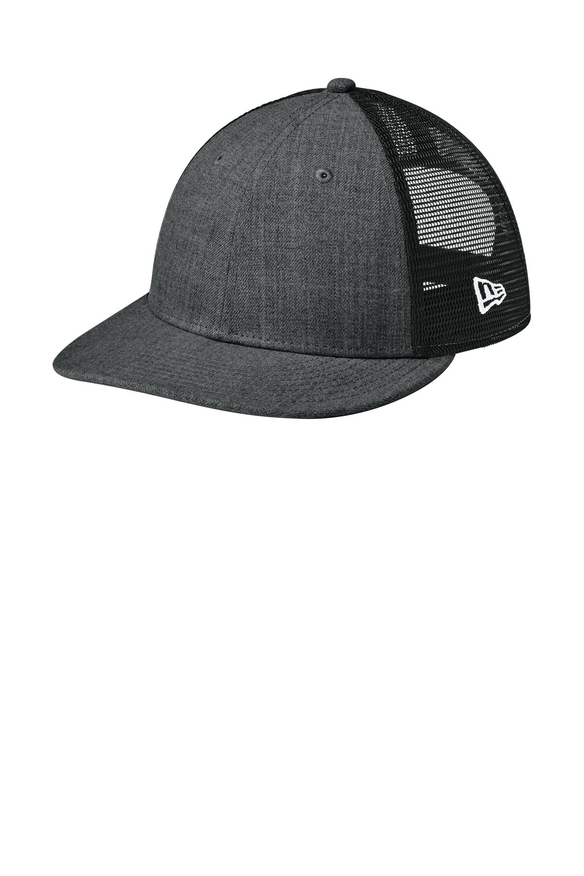 New Era   Snapback Low Profile Trucker Cap   NE207 - Flag Heather Graphite/ Black