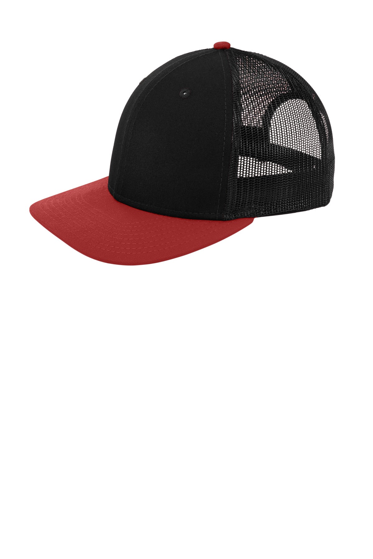 New Era   Snapback Low Profile Trucker Cap   NE207 - Black/ Scarlet