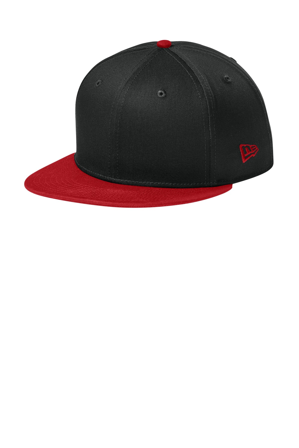 New Era - Flat Bill Snapback Cap. NE400 - Flag Black/ Scarlet