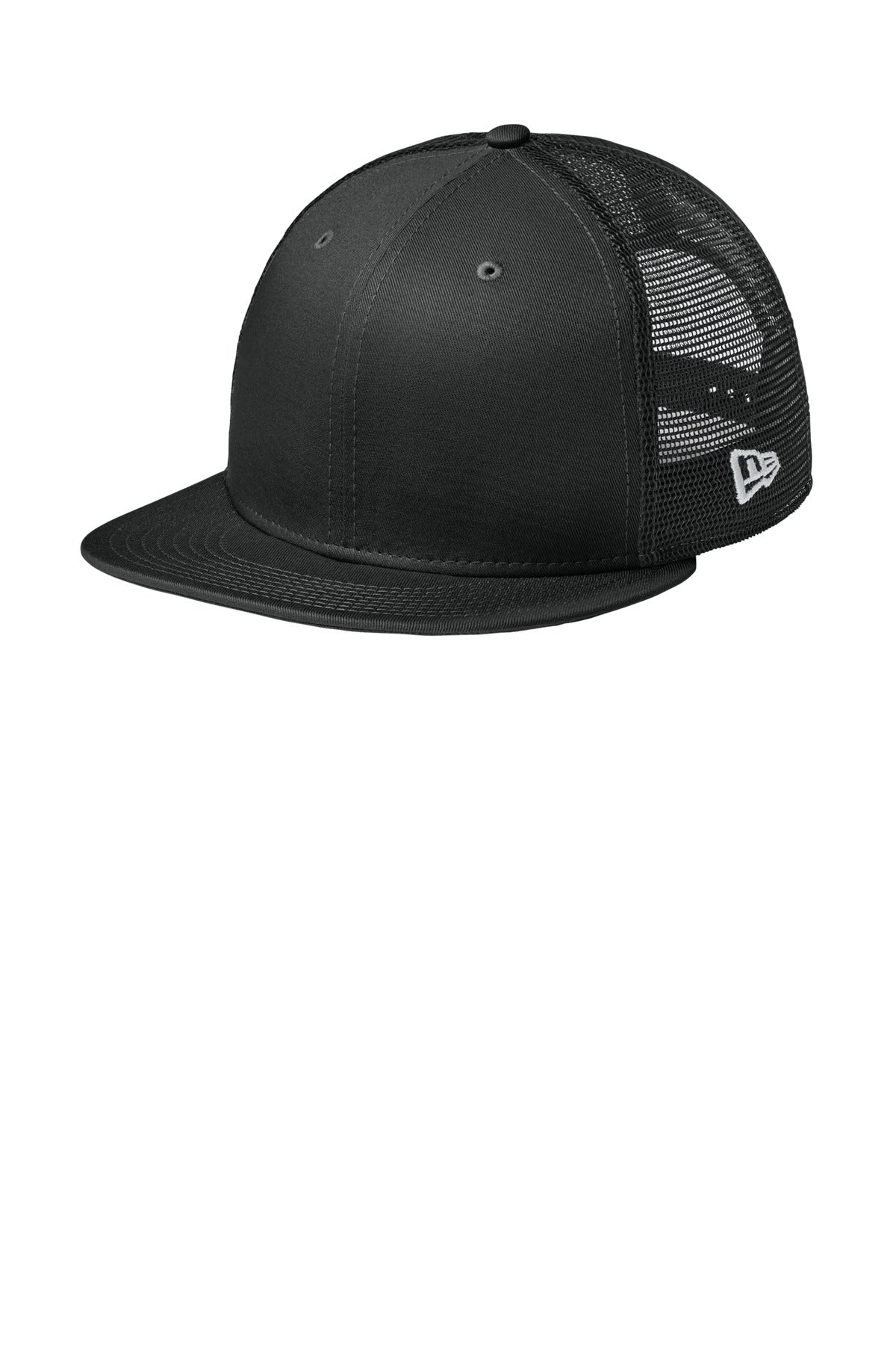 New Era Standard Fit Snapback Trucker Cap NE4030 - Flag Black/ Black