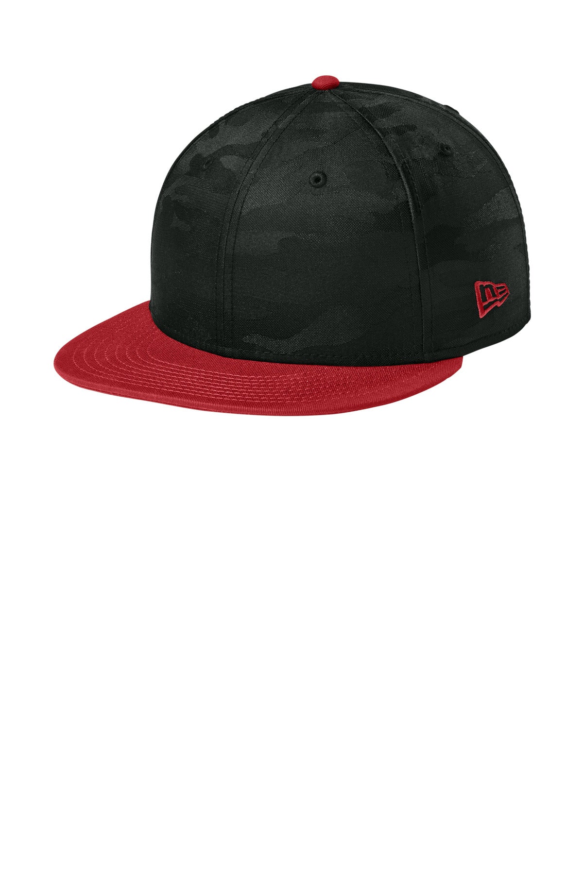 New Era  Camo Flat Bill Snapback Cap NE407 - Flag Scarlet/ Black Camo