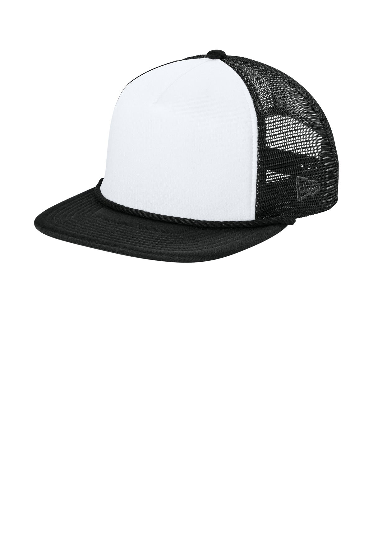 New Era Foam Rope Trucker Cap NE410 - White/ Black/ Black