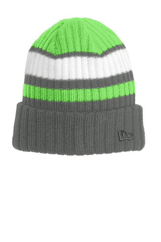 New Era Ribbed Tailgate Beanie. NE903 - Cyber Green/ Graphite