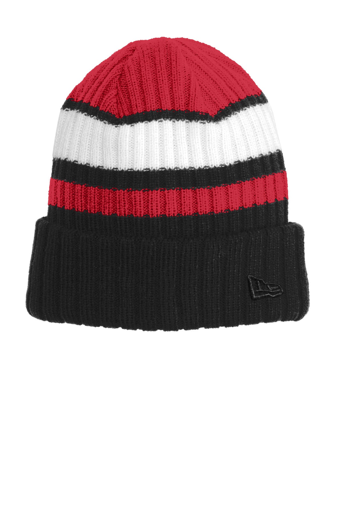 New Era Ribbed Tailgate Beanie. NE903 - Red/ Black