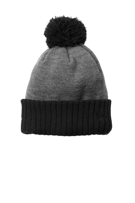 New Era  Colorblock Cuffed Beanie. NE904 - Black/ Heather Grey