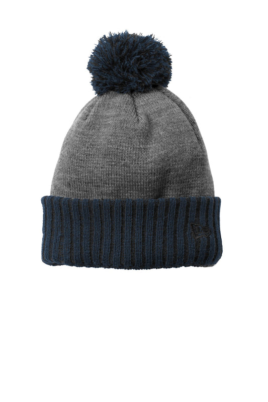 New Era  Colorblock Cuffed Beanie. NE904 - Navy/ Heather Grey