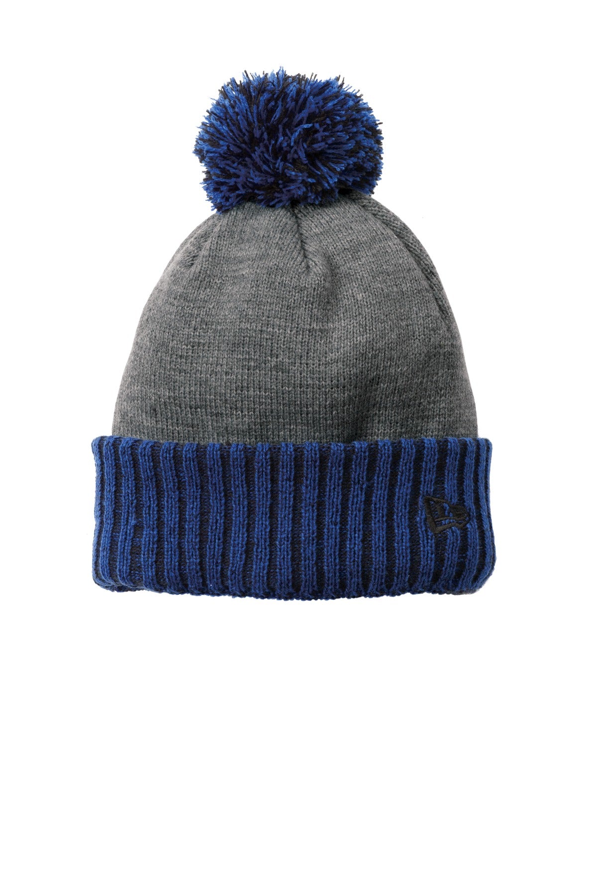 New Era  Colorblock Cuffed Beanie. NE904 - Royal/ Heather Grey