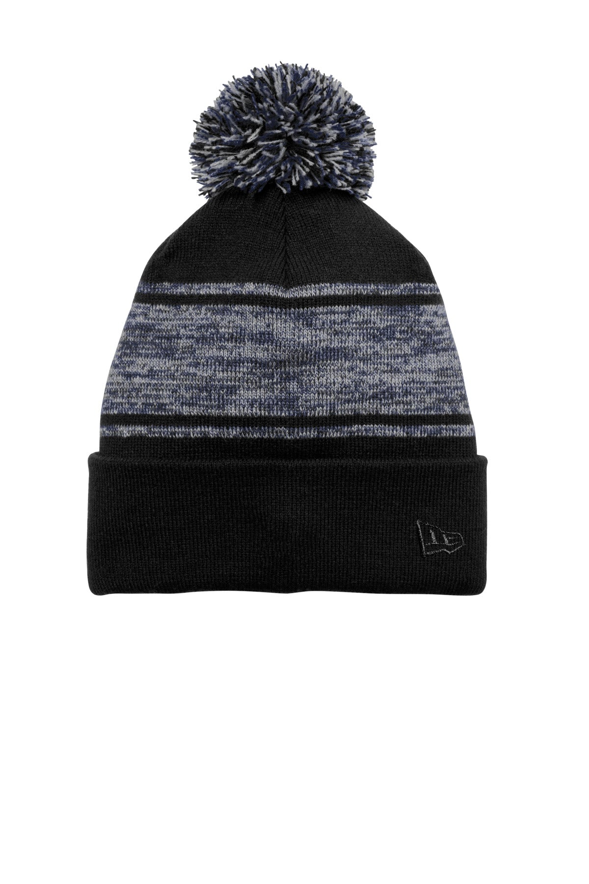 New Era Knit Chilled Pom Beanie NE909 - Black/ Deep Navy