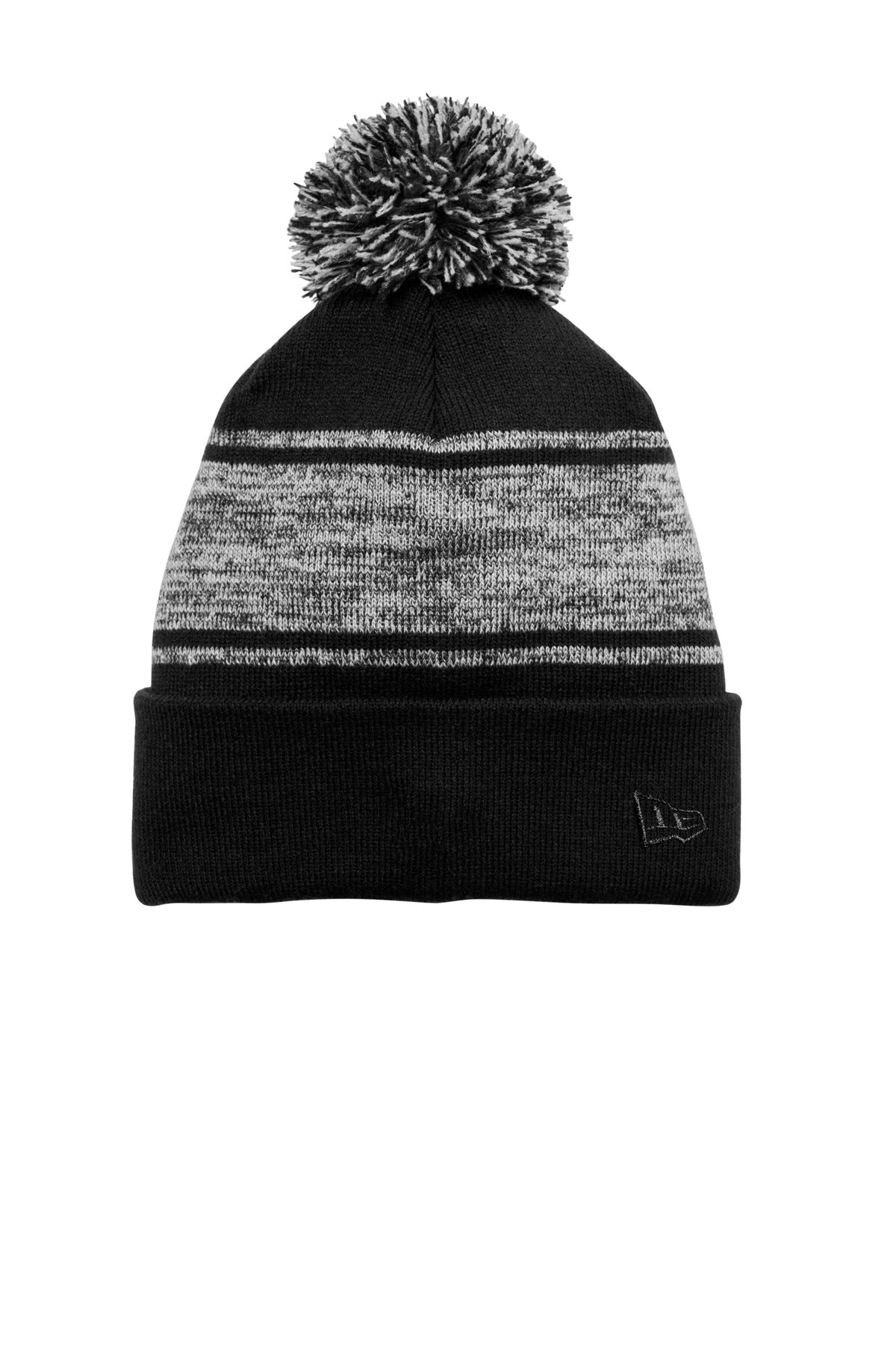 New Era Knit Chilled Pom Beanie NE909 - Black/ Graphite