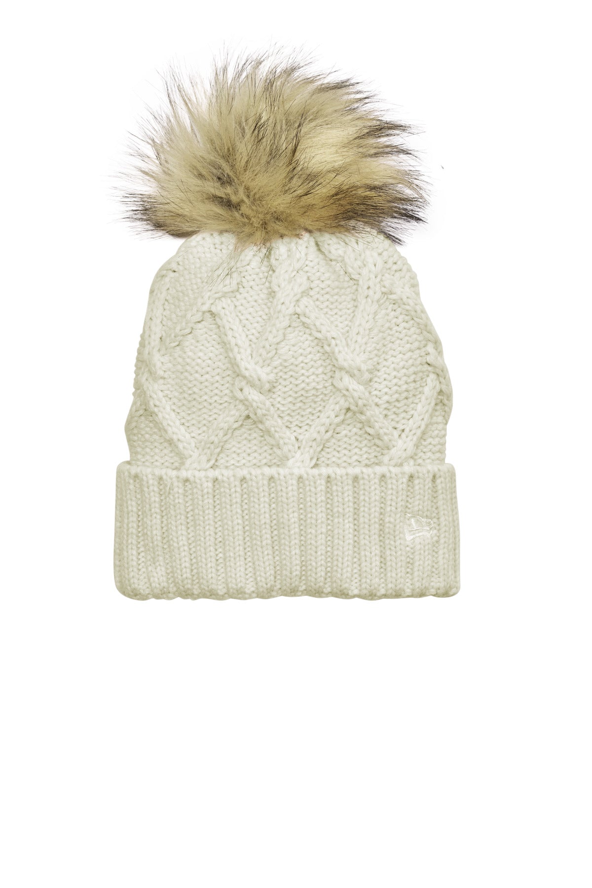 New Era Faux Fur Pom Beanie NE911 - Ivory