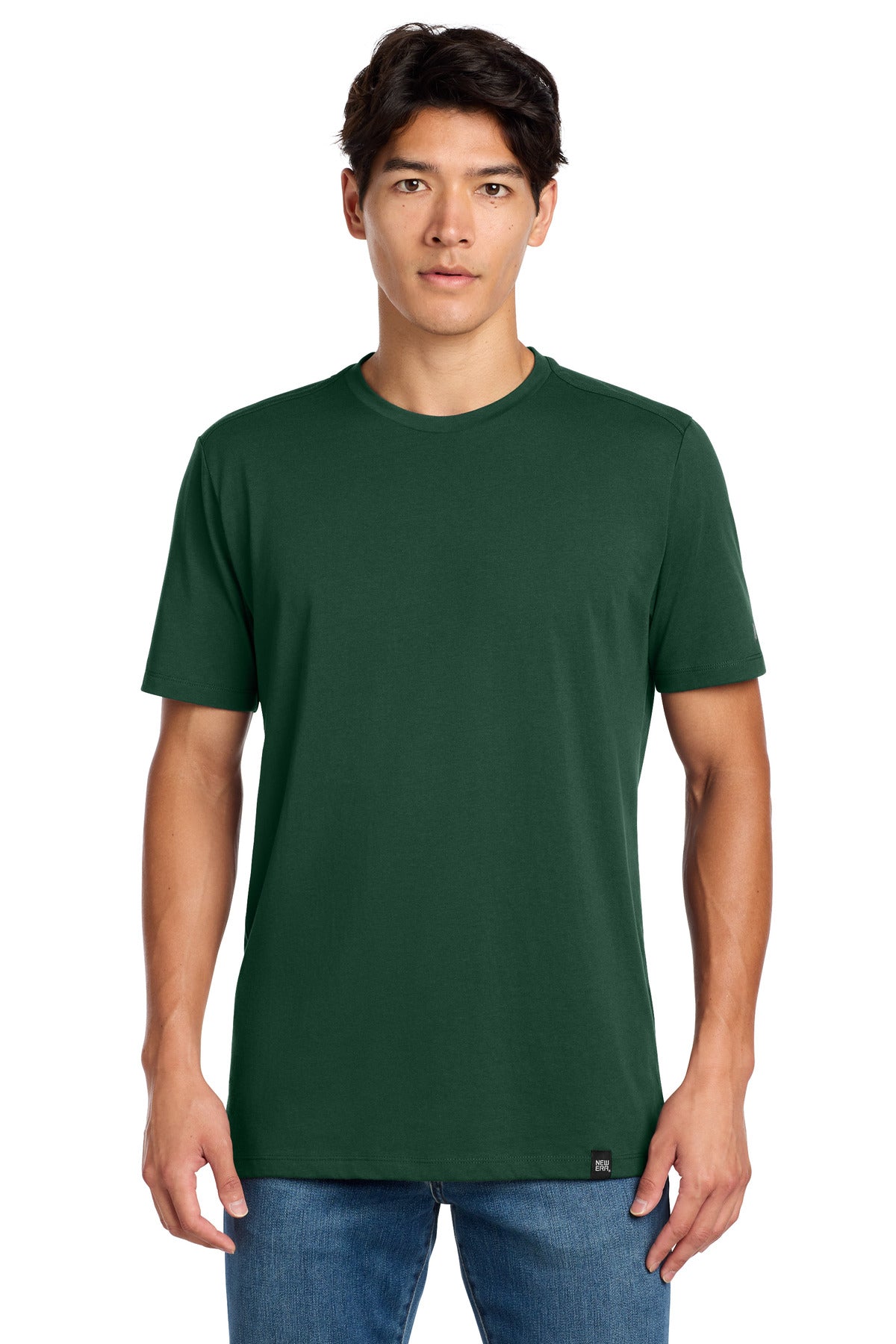 New Era  Heritage Blend Crew Tee. NEA100 - Dark Green