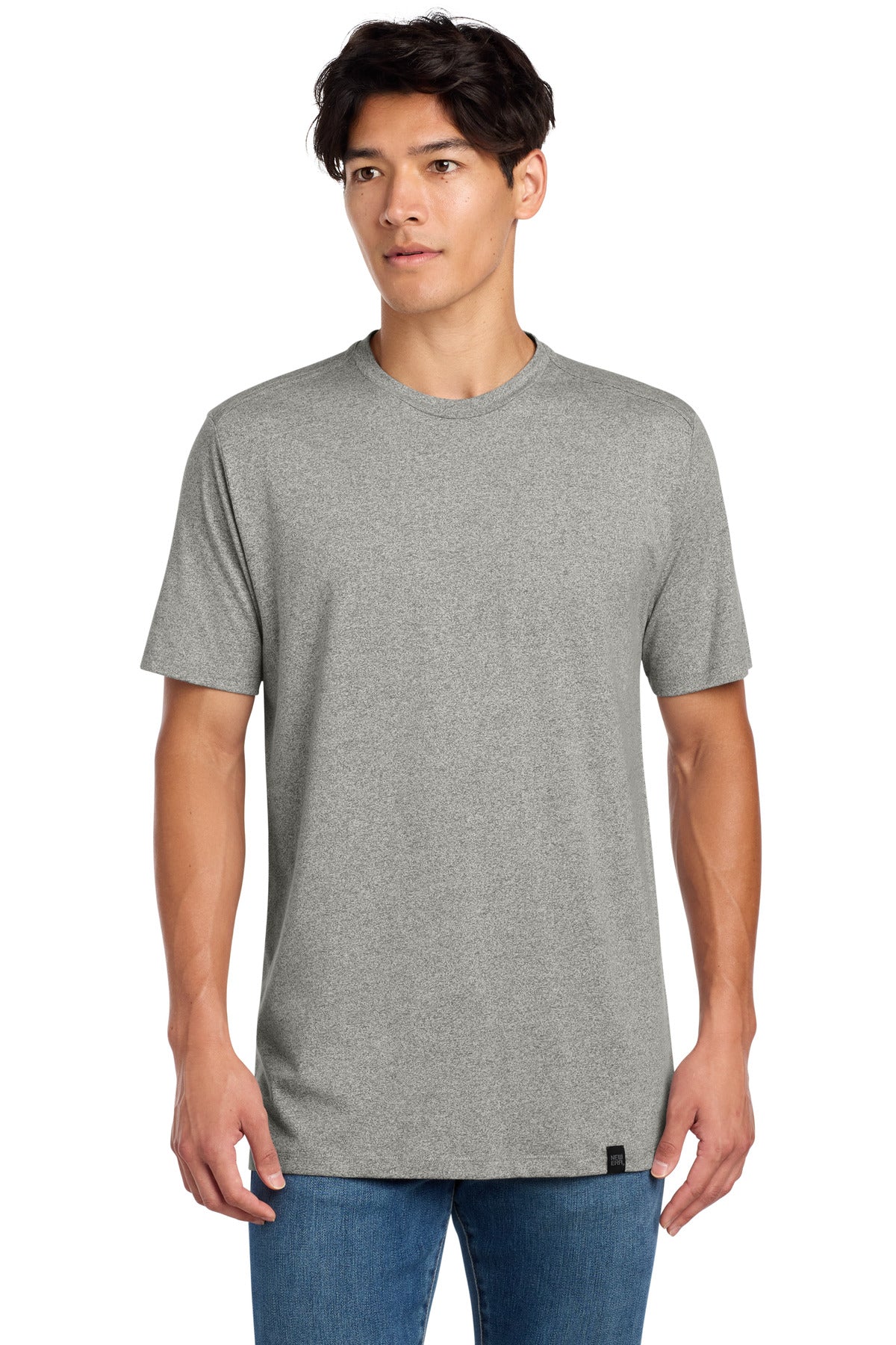 New Era  Heritage Blend Crew Tee. NEA100 - Light Graphite Twist