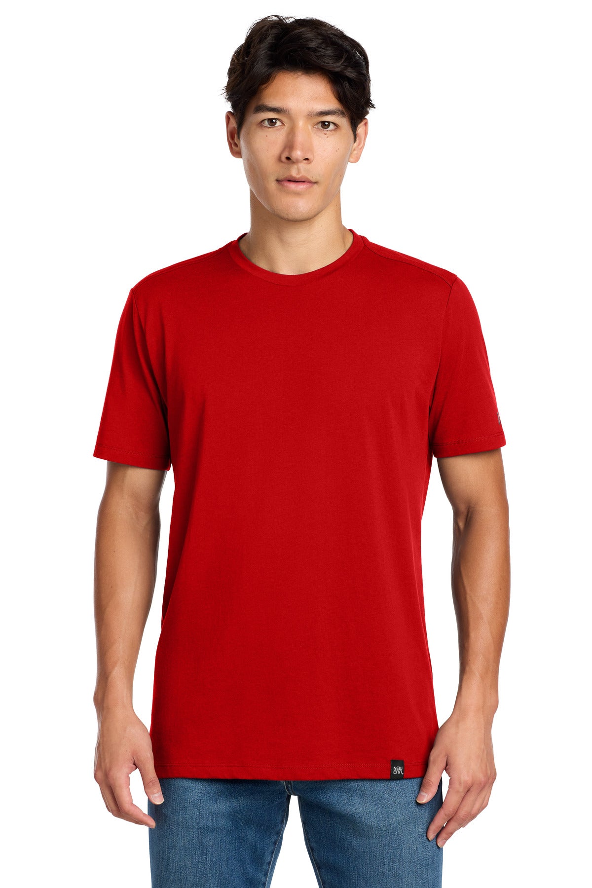 New Era  Heritage Blend Crew Tee. NEA100 - Scarlet