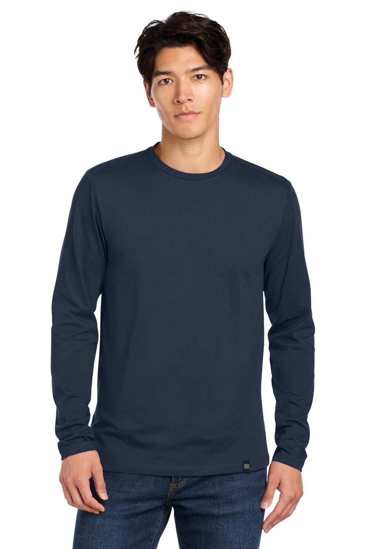 New Era  Heritage Blend Long Sleeve Crew Tee. NEA102 - True Navy
