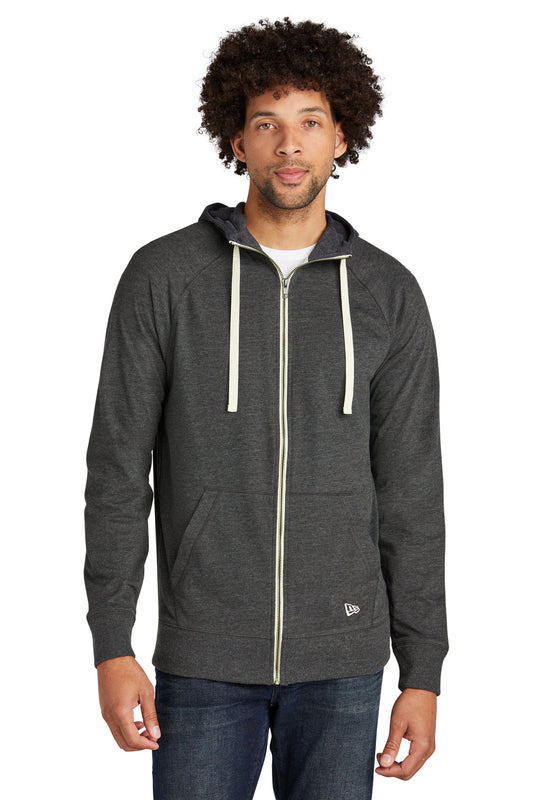 New Era  Sueded Cotton Blend Full-Zip Hoodie. NEA122 - Black Heather