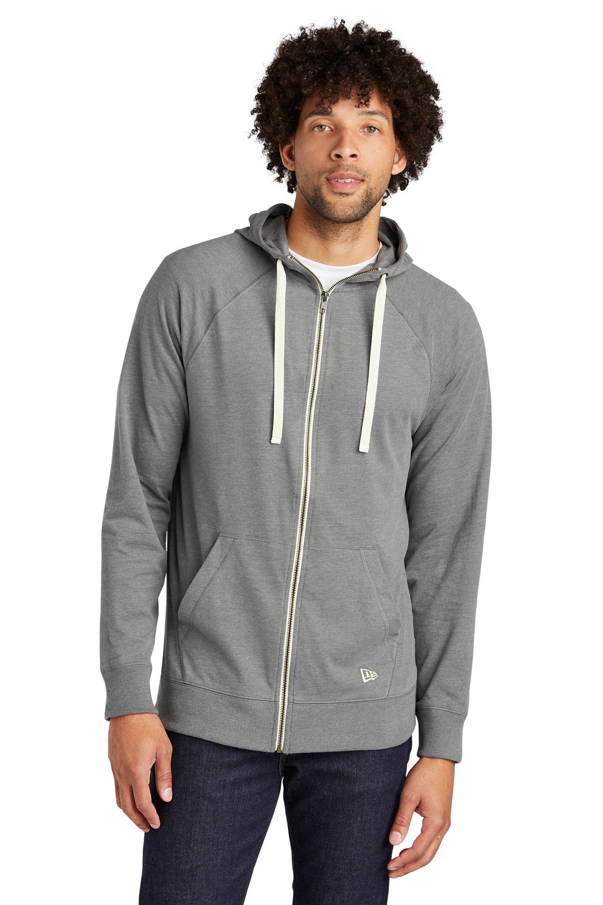 New Era  Sueded Cotton Blend Full-Zip Hoodie. NEA122 - Shadow Grey Heather