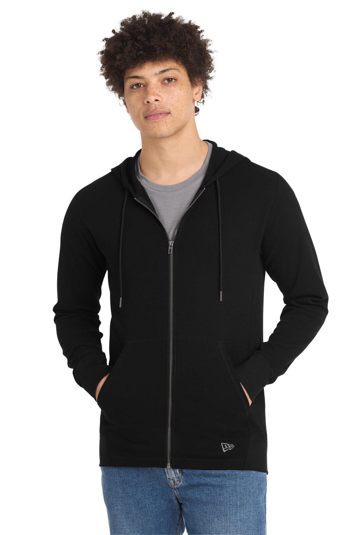 New Era Thermal Full-Zip Hoodie NEA141 - Black