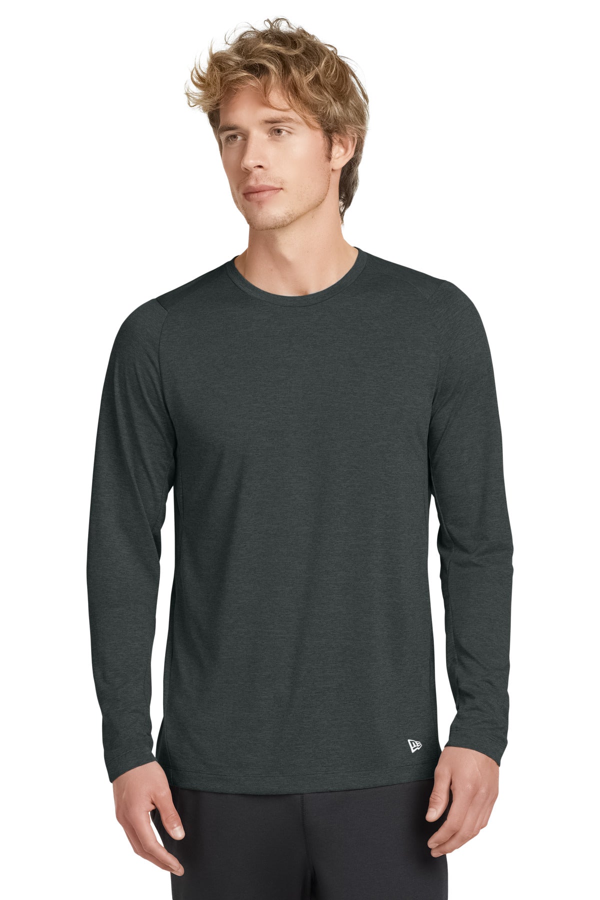 New Era  Series Performance Long Sleeve Crew Tee. NEA201 - Graphite