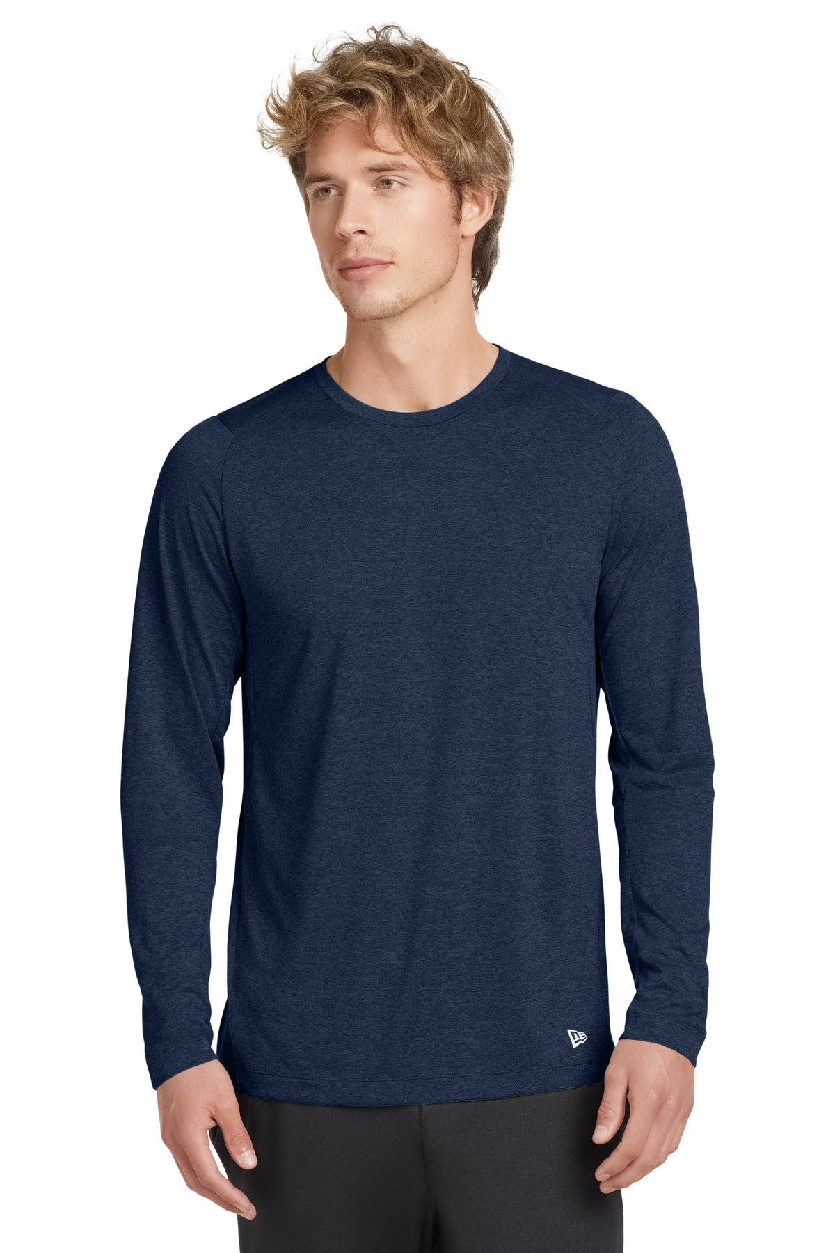 New Era  Series Performance Long Sleeve Crew Tee. NEA201 - True Navy
