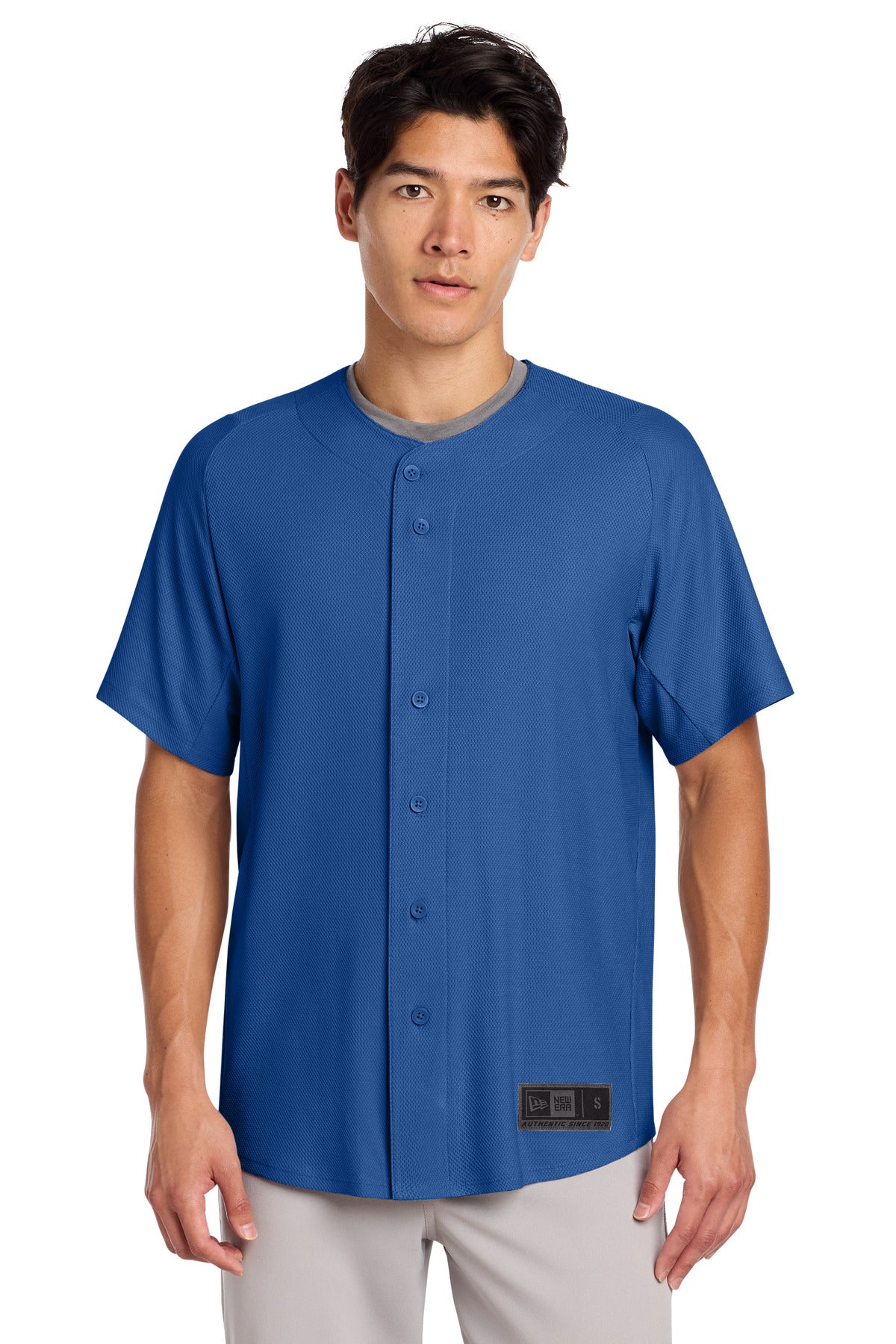 New Era  Diamond Era Full-Button Jersey. NEA220 - Royal