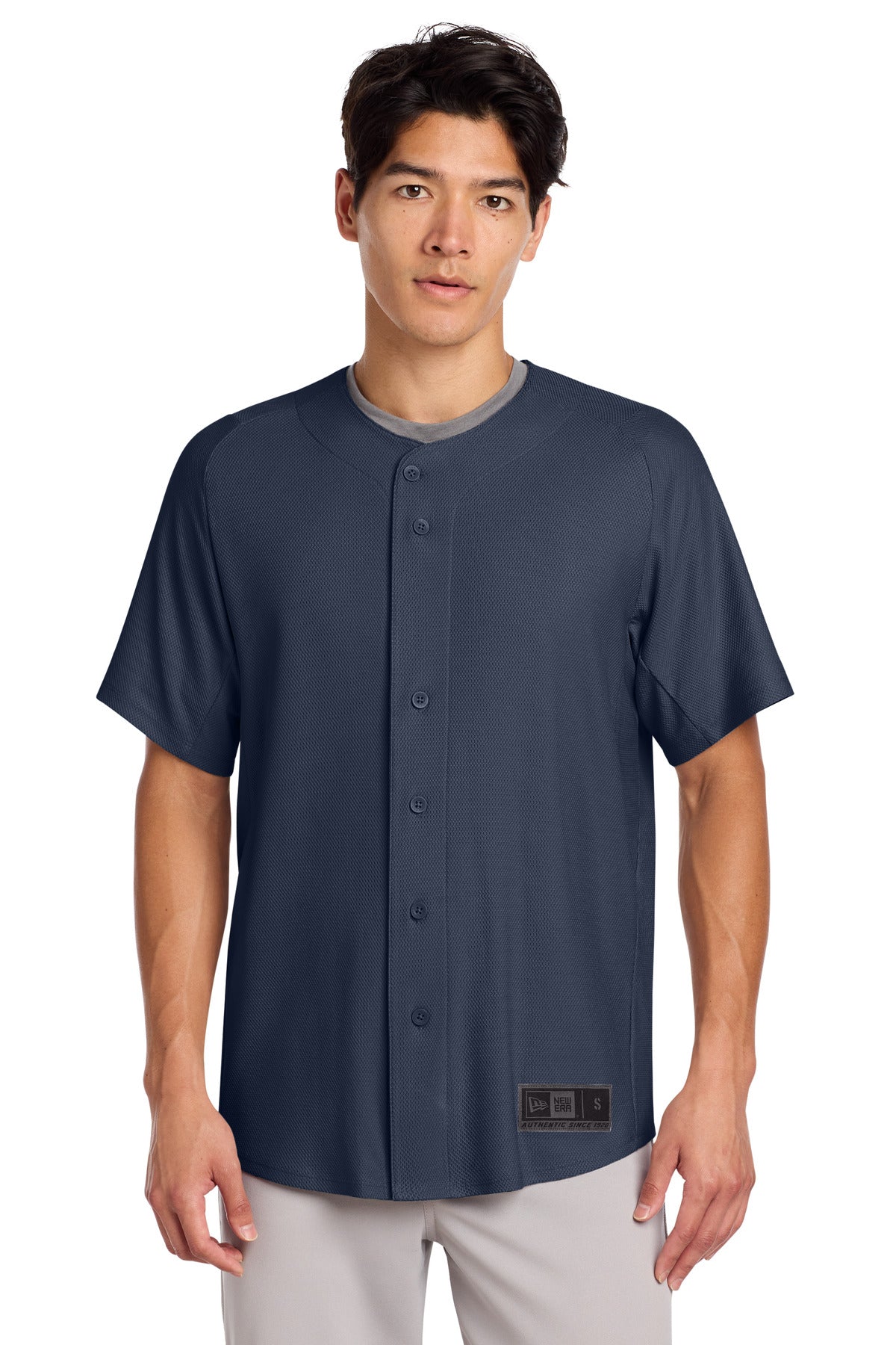 New Era  Diamond Era Full-Button Jersey. NEA220 - True Navy