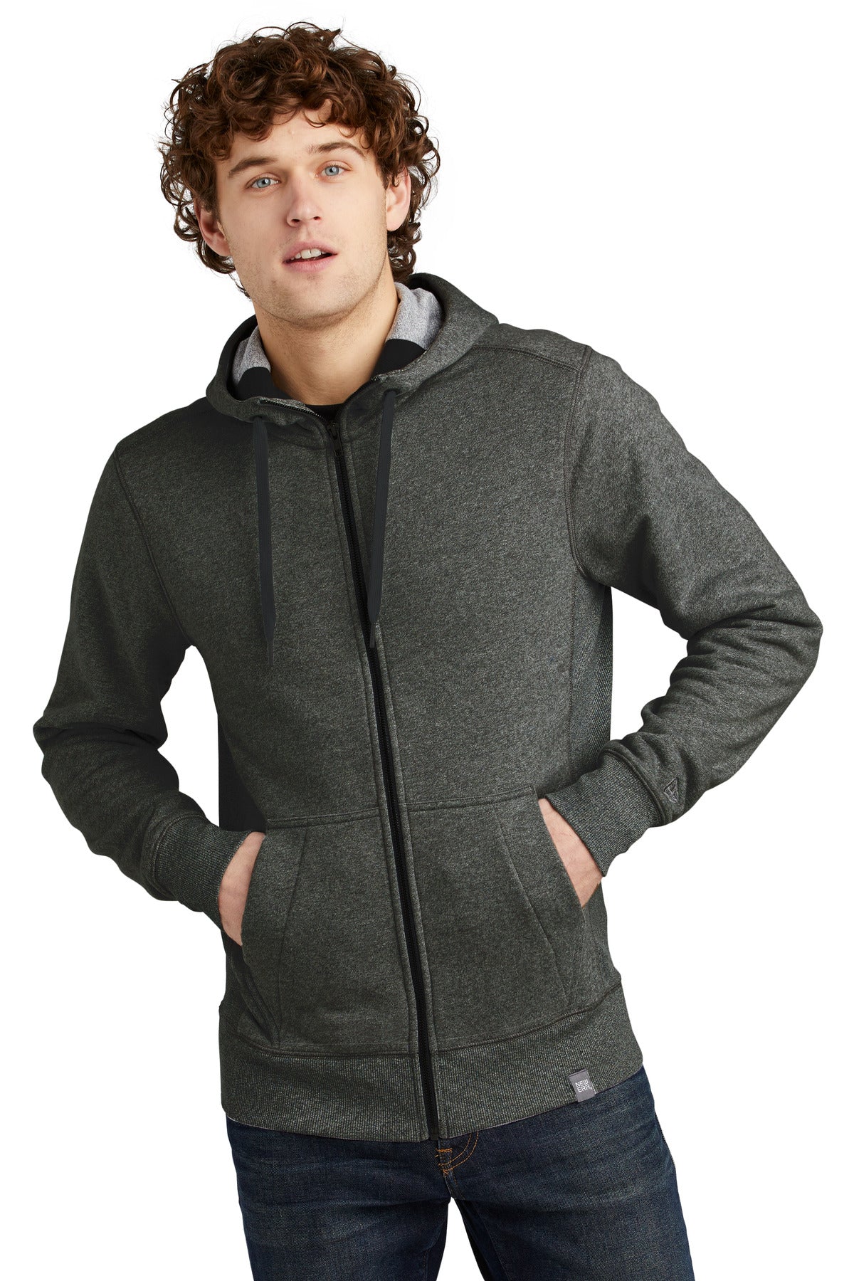 New Era  French Terry Full-Zip Hoodie. NEA502 - Black Twist