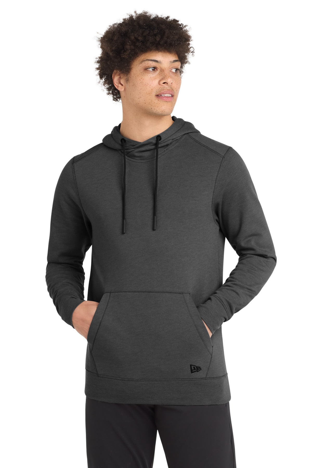 New Era  Tri-Blend Fleece Pullover Hoodie. NEA510 - Black Heather