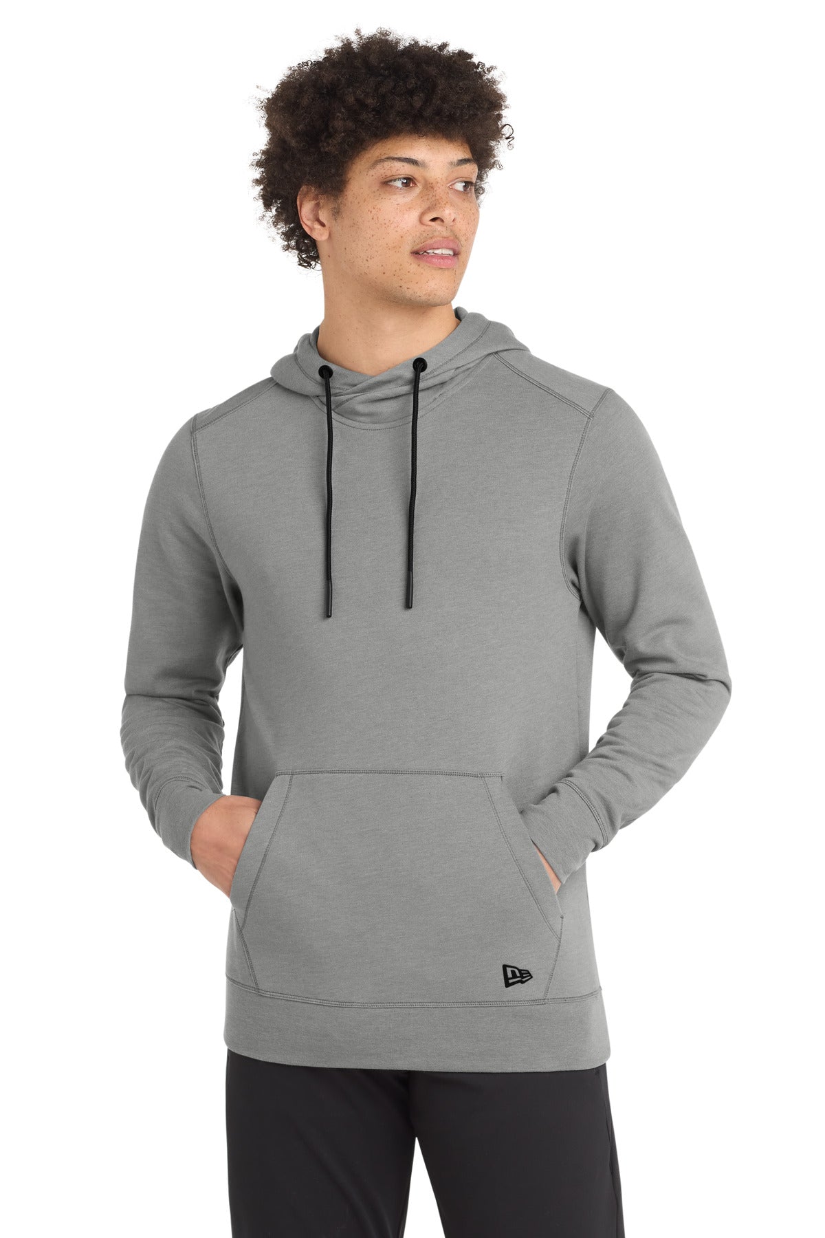 New Era  Tri-Blend Fleece Pullover Hoodie. NEA510 - Shadow Grey Heather