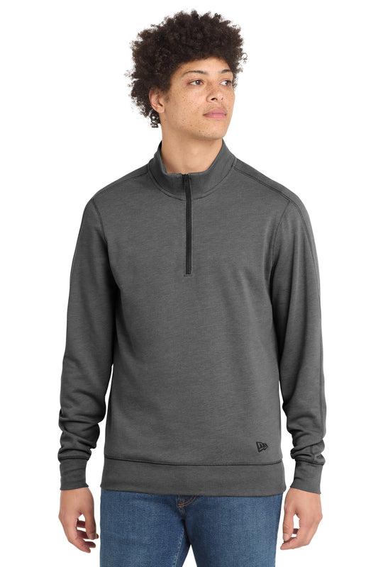 New Era  Tri-Blend Fleece 1/4-Zip Pullover. NEA512 - Black Heather