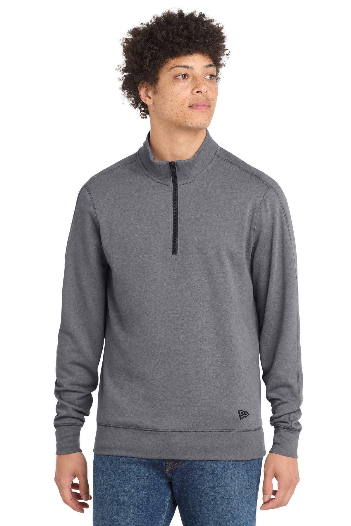 New Era  Tri-Blend Fleece 1/4-Zip Pullover. NEA512 - Shadow Grey Heather