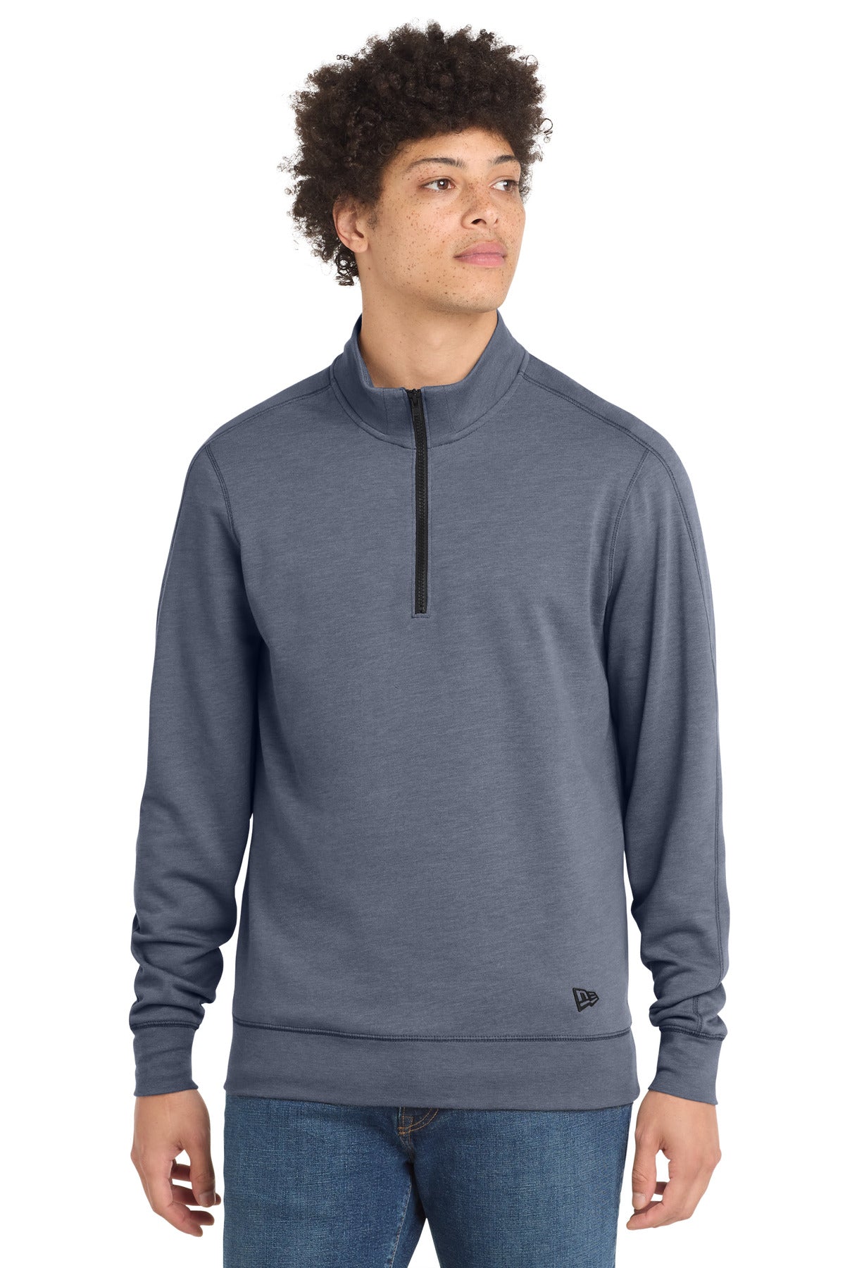 New Era  Tri-Blend Fleece 1/4-Zip Pullover. NEA512 - True Navy Heather