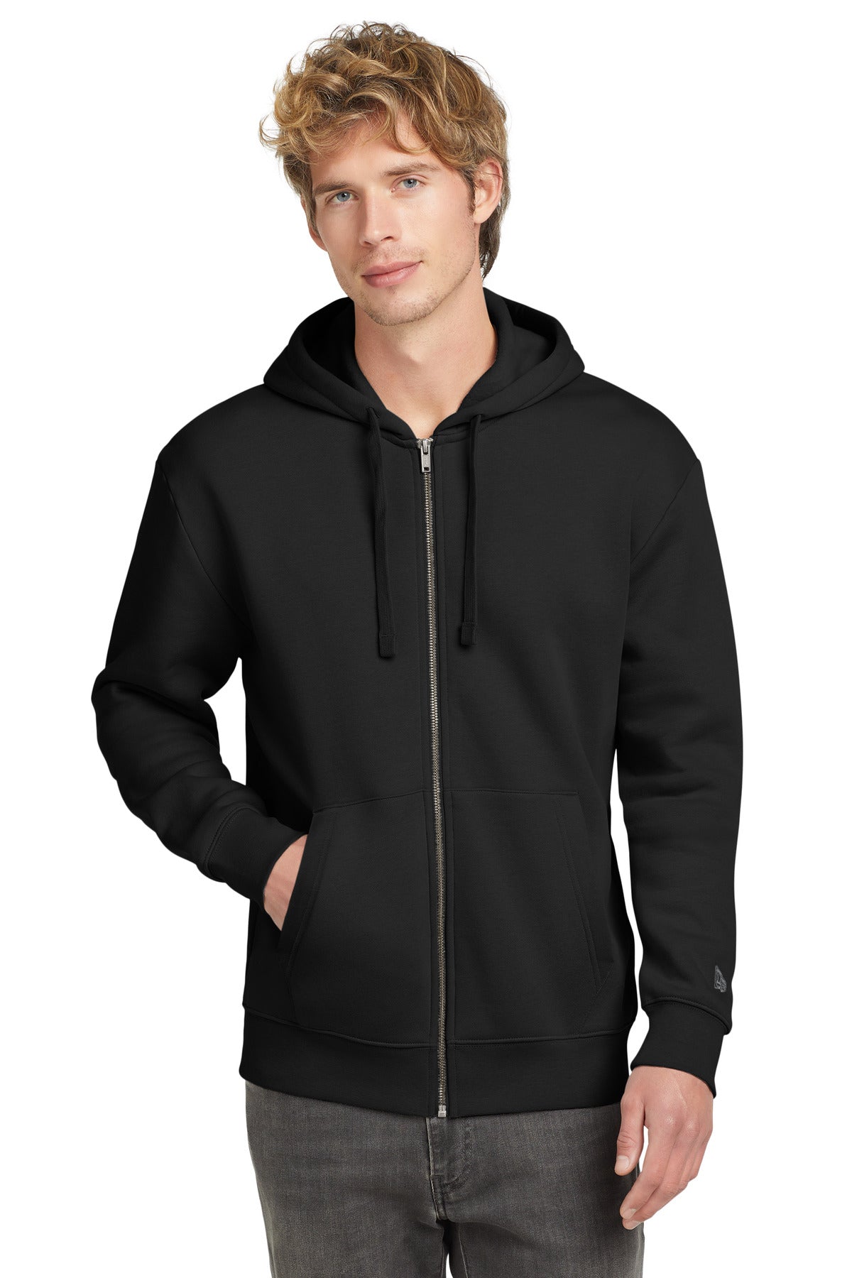 New Era Heritage Fleece Full-Zip Hoodie NEA526 - Black