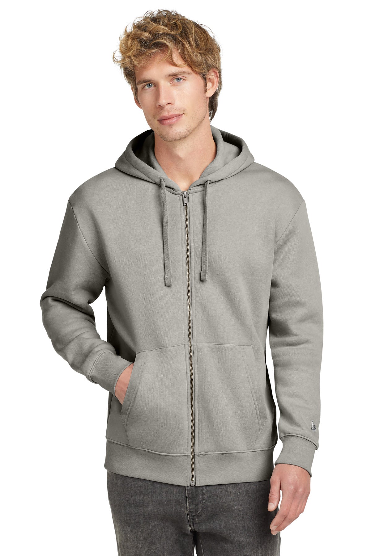 New Era Heritage Fleece Full-Zip Hoodie NEA526 - Rainstorm Grey