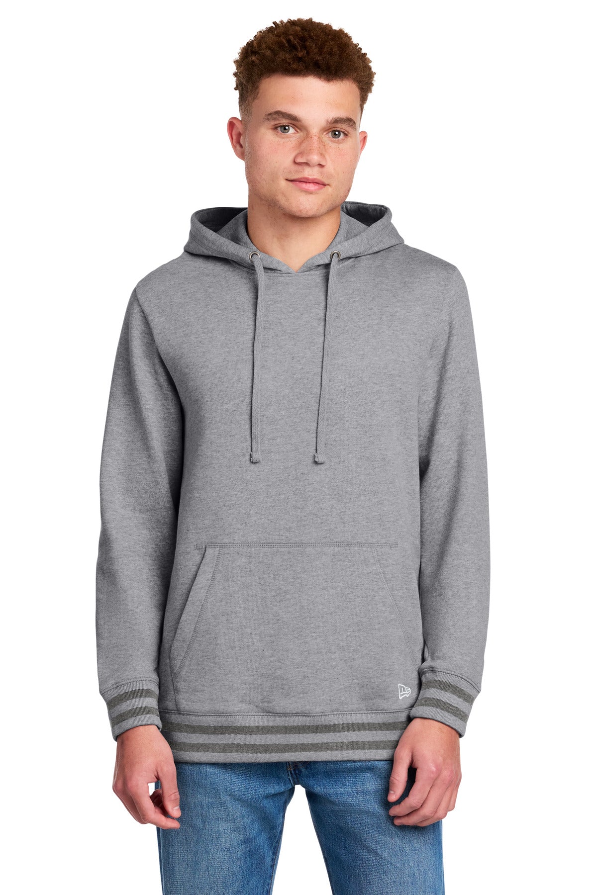 New Era Comeback Fleece Pullover Hoodie NEA550 - Athletic Heather/ Dark Heather Grey