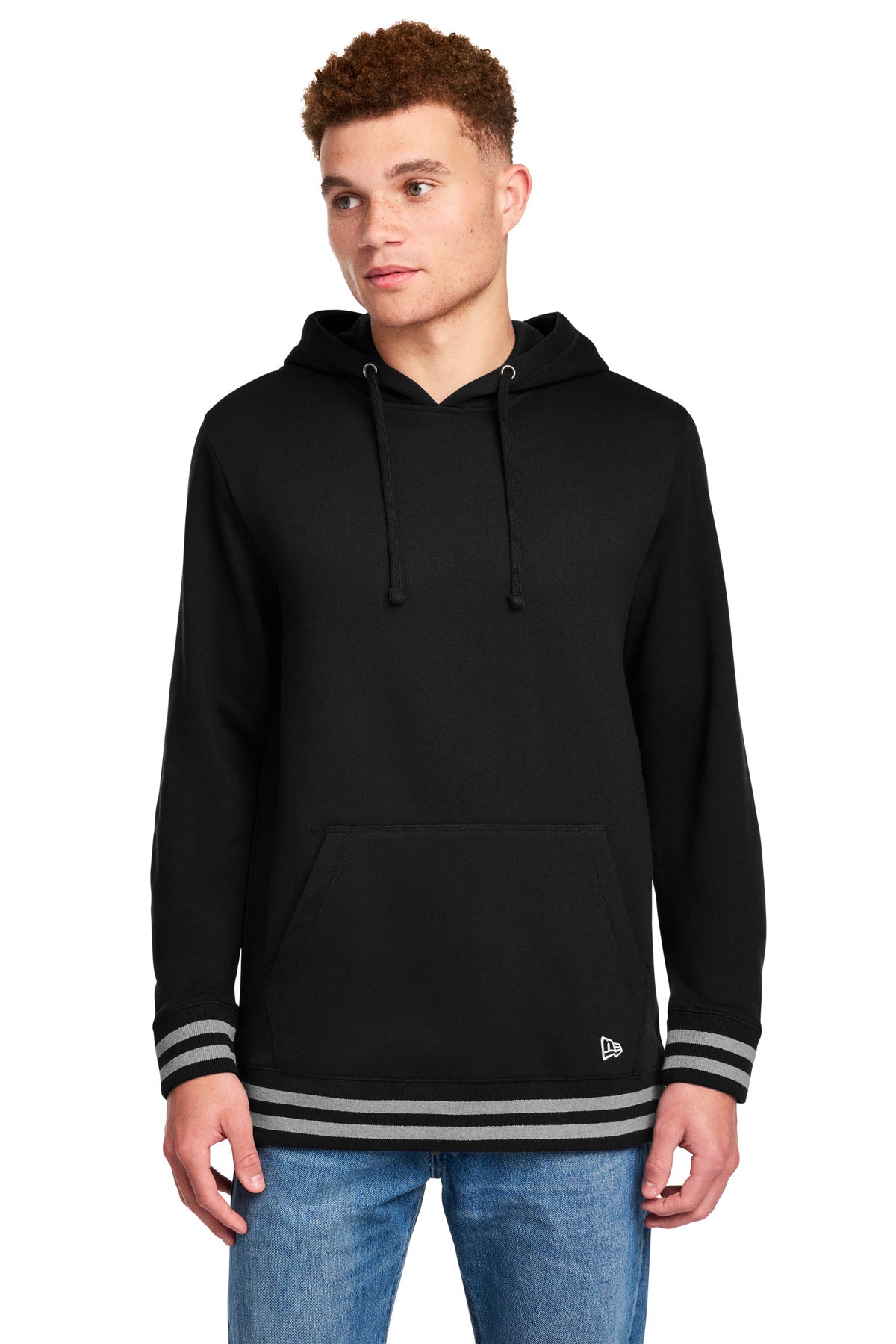 New Era Comeback Fleece Pullover Hoodie NEA550 - Black/ Athletic Heather