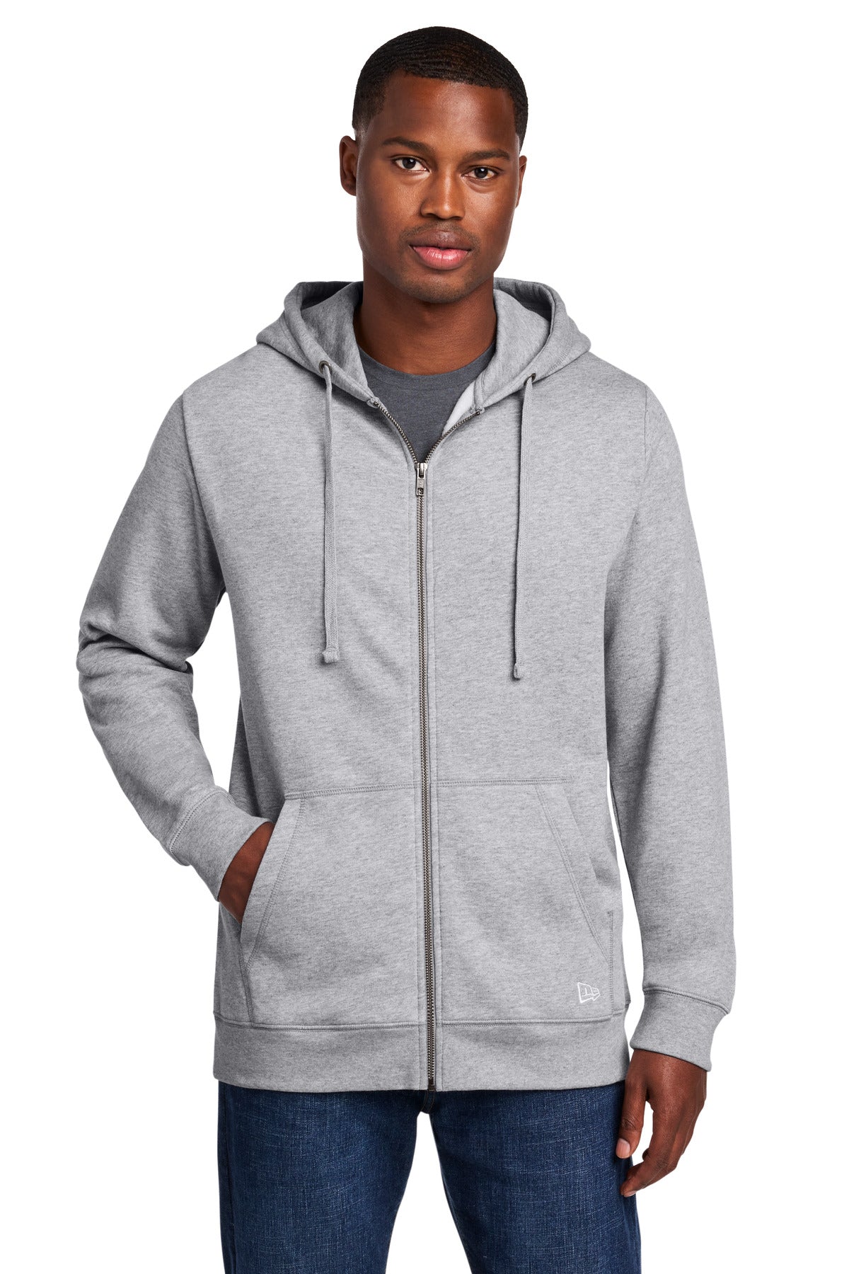 New Era Comeback Fleece Full-Zip Hoodie NEA551 - Athletic Heather